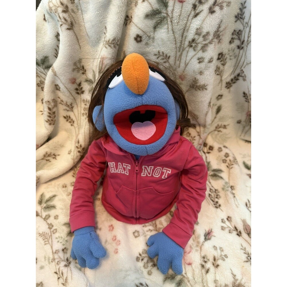 FAO Schwarz Whatnot Workshop Blue Plush Hand Puppet Muppet Pink Sweatshirt
